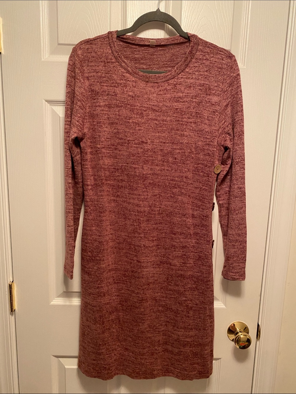Women's Long Sleeve Knit Dress - Rose Heather…size L